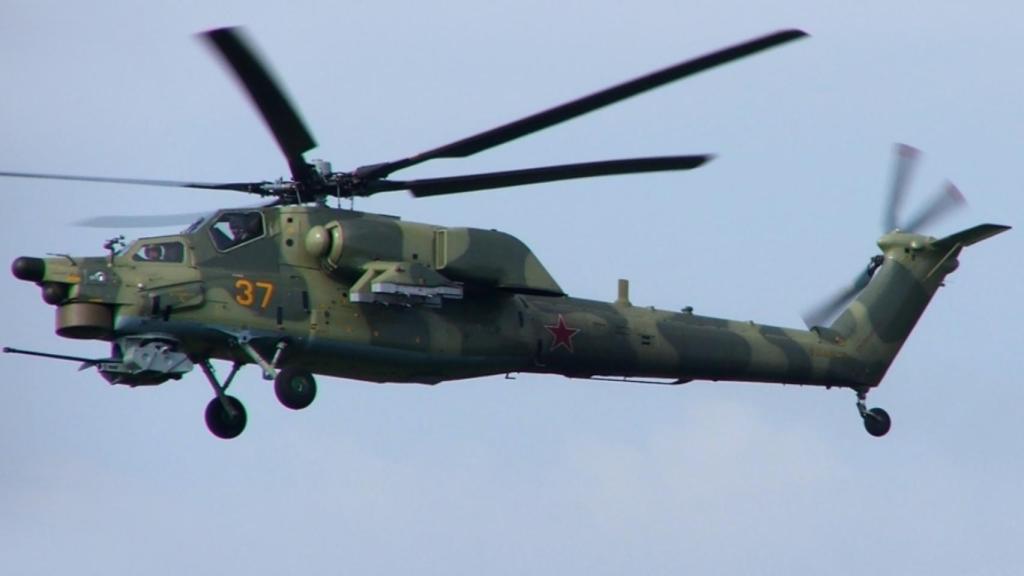 Un helicóptero de ataque ruso Mi-28.
