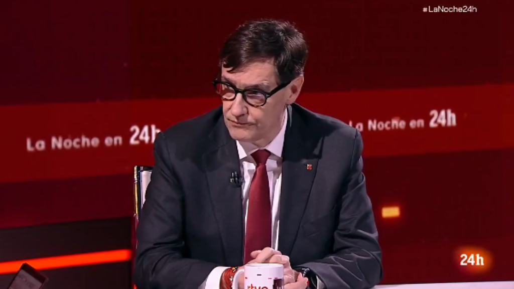 Salvador Illa este miércoles en la entrevista en 'La noche en 24 horas'.