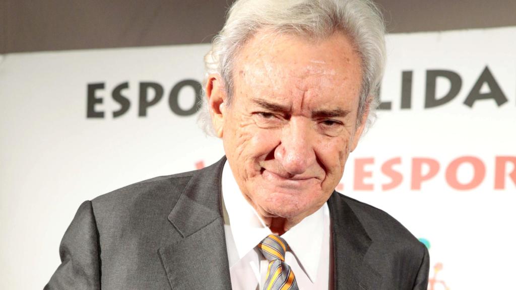 El periodista Luis del Olmo en un acto público en Barcelona, en 2019.