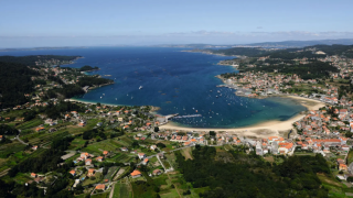 Vista aérea de la Ría de Aldán.