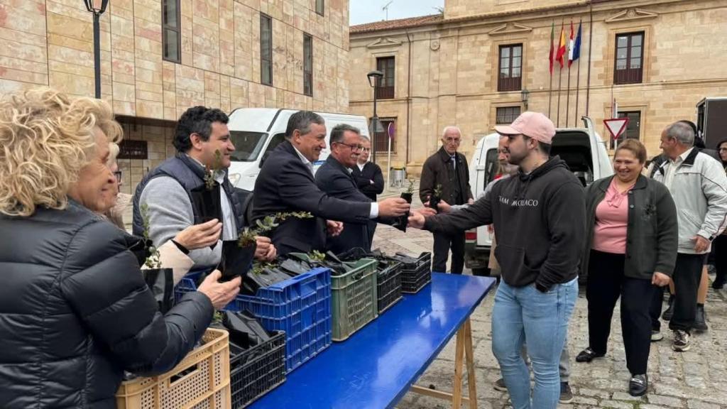 Reparto de plantones en la Diputación de Zamora