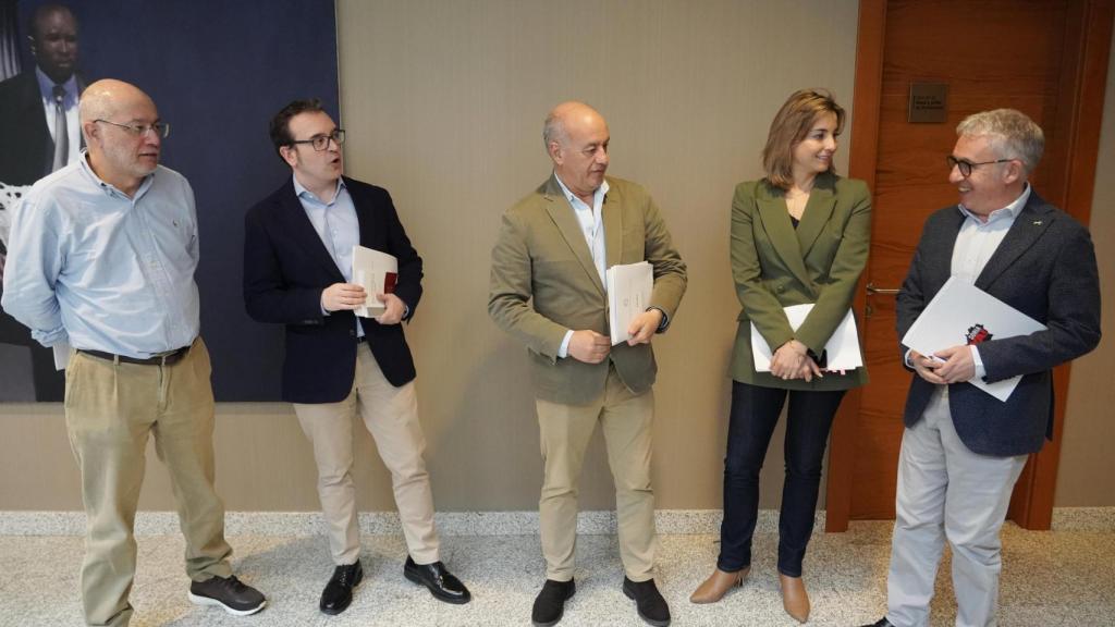 Los portavoces de los grupos de las Cortes de Castilla y León antes de la Junta de Portavoces de este jueves