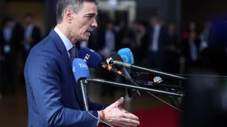 El presidente del Gobierno, Pedro Sánchez, este jueves a su llegada a Bruselas.