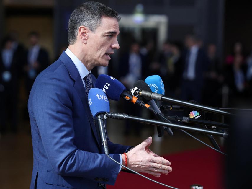 El presidente del Gobierno, Pedro Sánchez, este jueves a su llegada a Bruselas.