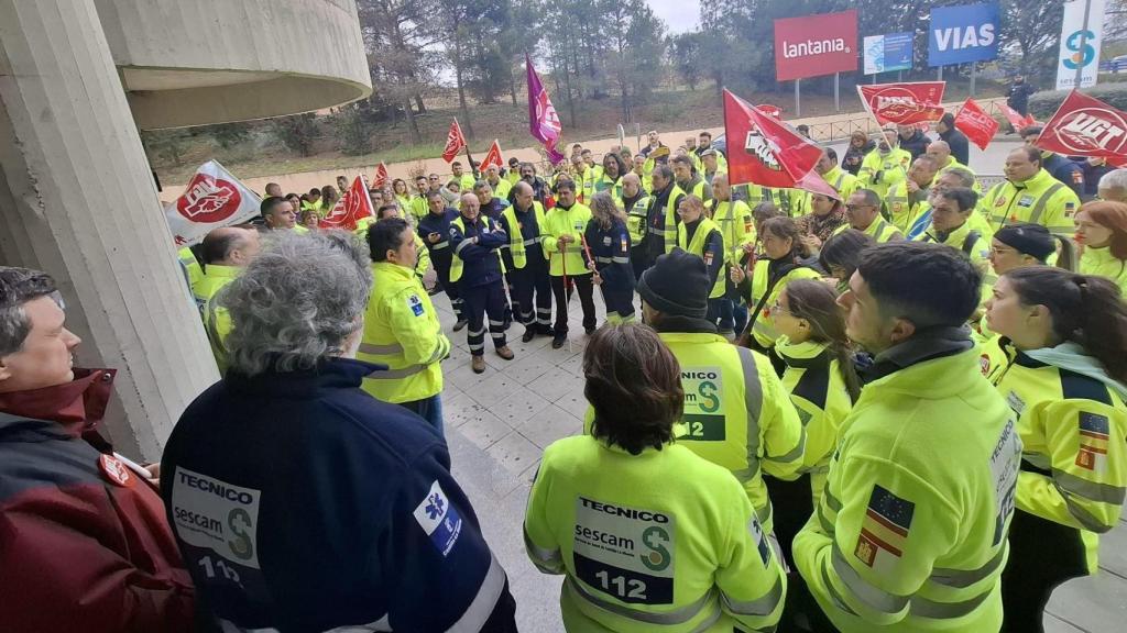 Concentración de este jueves. Foto: UGT.