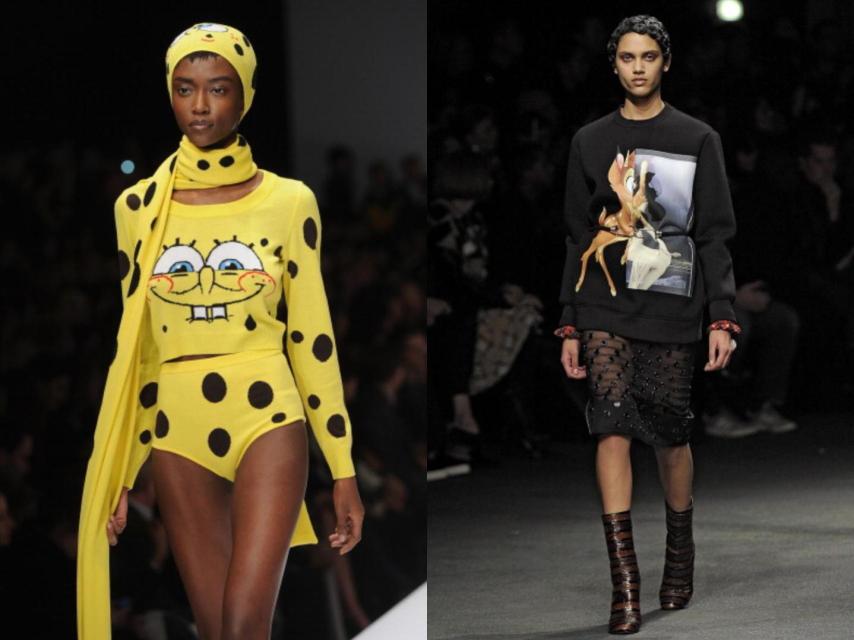 Siluetas de los desfiles de Moschino y Givenchy.