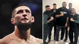 Chimaev con la Guardia Civil a su llegada a España.