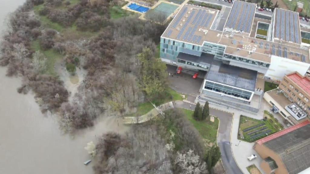 Situación del Tajo junto al Hospital de Parapléjicos de Toledo. Foto: UME.
