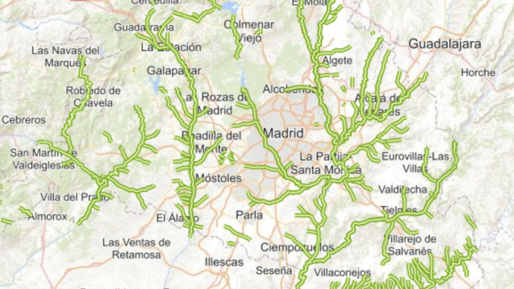 Las 375 zonas inundables de Madrid.