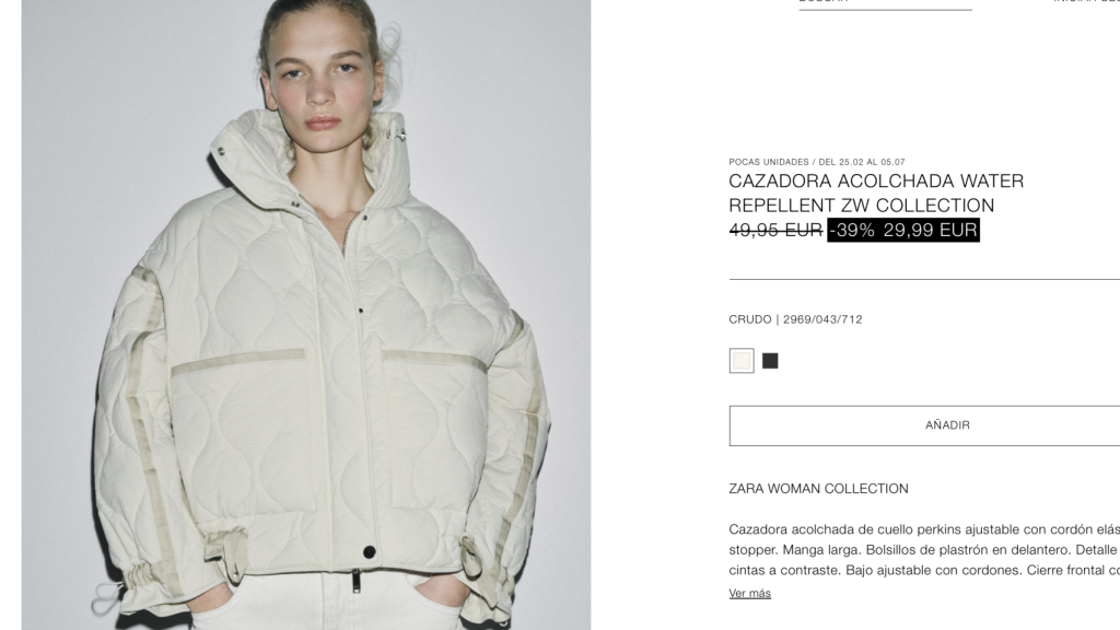 Cazadora acolchada water repellent.