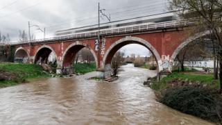 El cauce del río Manzanares este miércoles.
