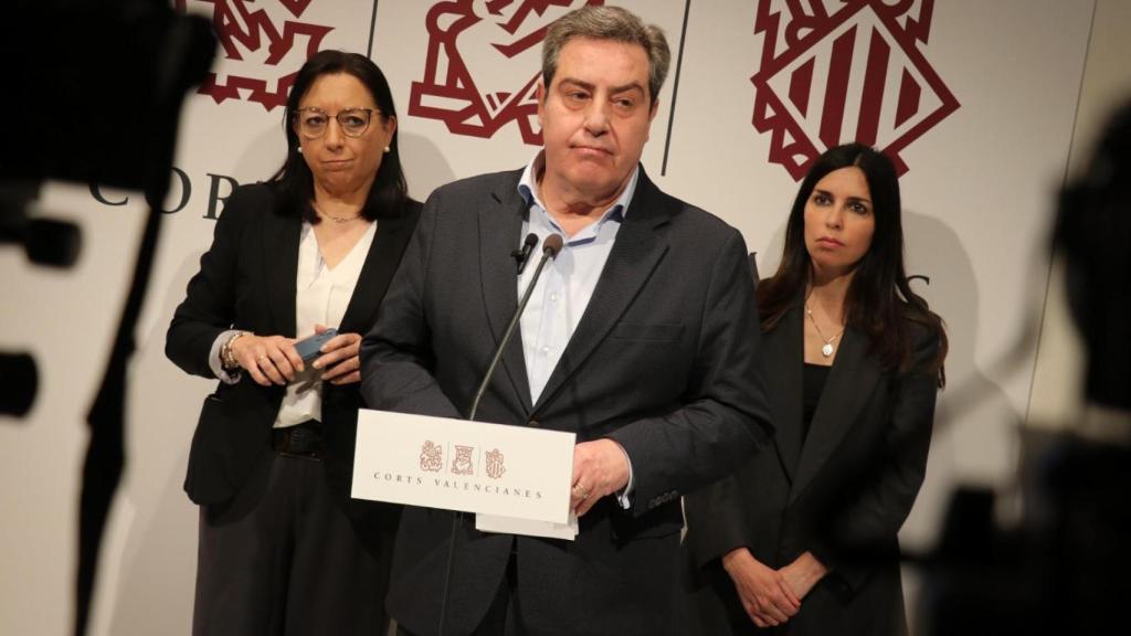 El portavoz de Vox en Les Corts, José María Llanos, y la presidenta, Llanos Massó. EE