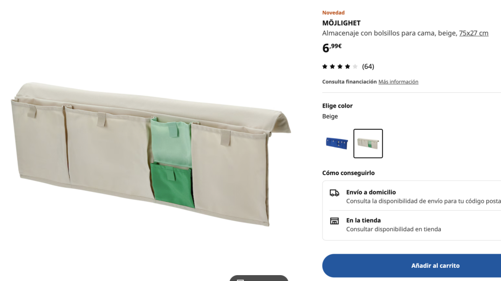 Almacenaje con bolsillos para cama, MÖJLIGHET.