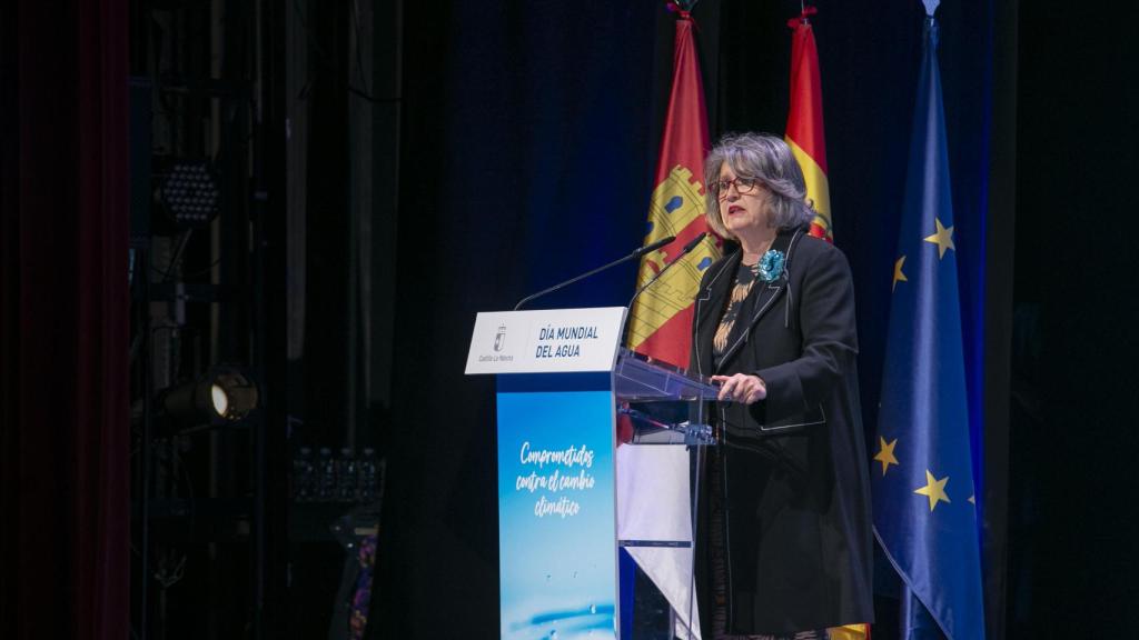 La consejera Mercedes Gómez en el acto por el Día Mundial del Agua. Foto: JCCM.