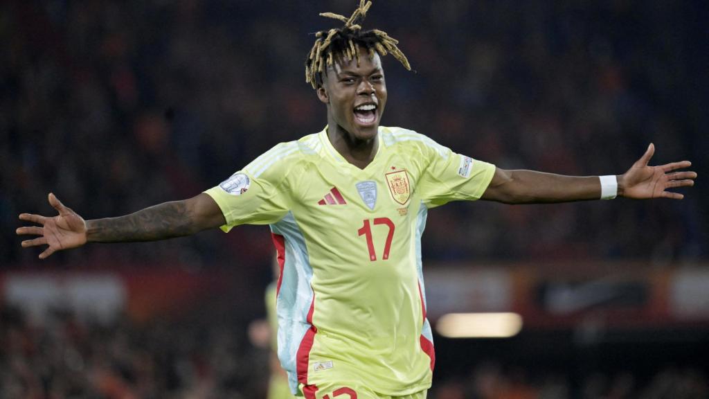 Nico Williams celebra su gol ante Países Bajos.