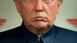 Donald Trump, con un traje Mao, en una ilustración creada con inteligencia artificial.