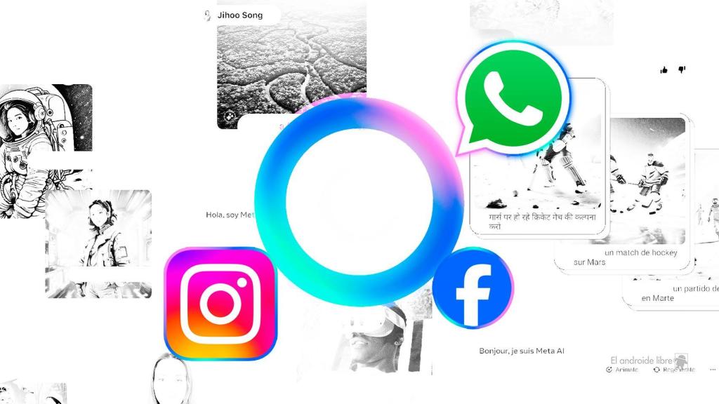 Fotomontaje de Meta y sus apps