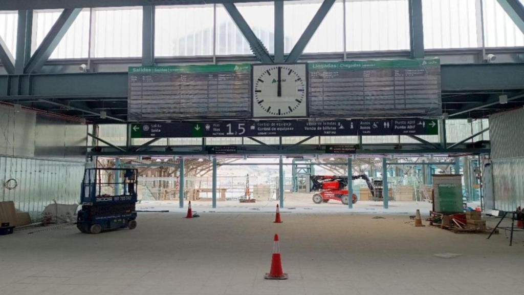 Obras en la estación intermodal de Santiago de Compostela.