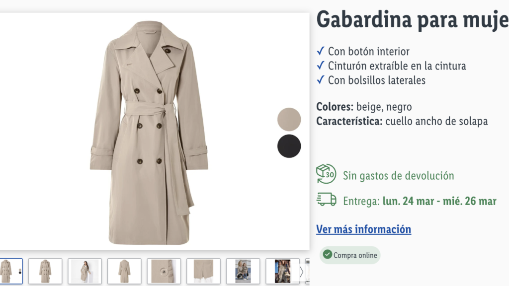 Gabardina para mujer.