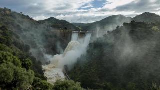 Desembalse de la presa de Casasola, en Almogía, Málaga, una presa de categoría A.