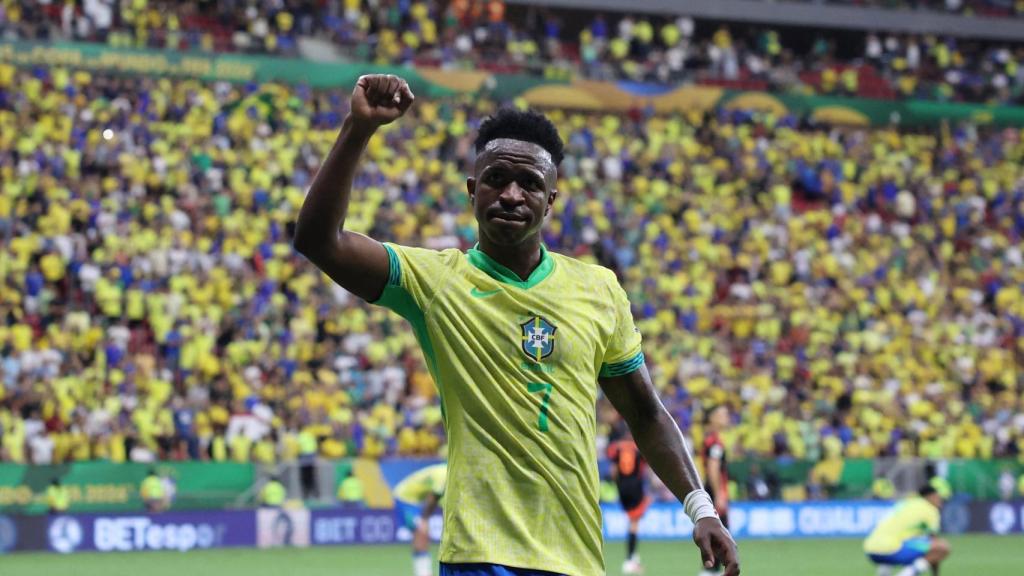 Vinicius Jr, durante el partido contra Colombia.