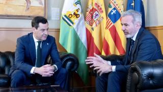 Moreno y Azcón, en la sede del Gobierno de Aragón