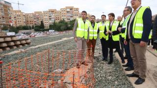 Carlos Mazón en su visita a las obras de la Estación Central del Tram de Alicante.