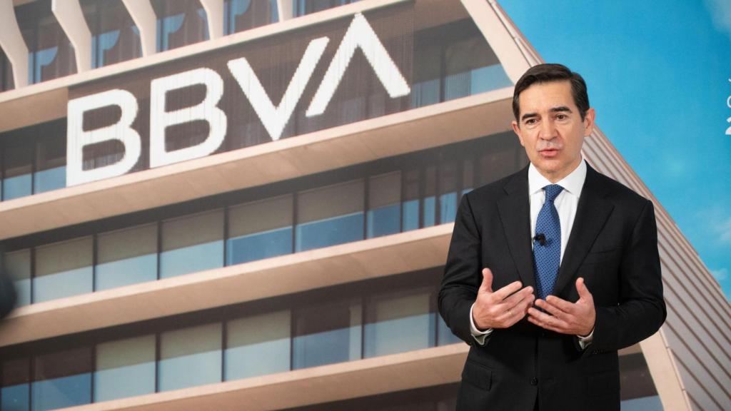 Carlos Torres , presidente de BBVA, este viernes antes de la celebración de la junta de accionistas.
