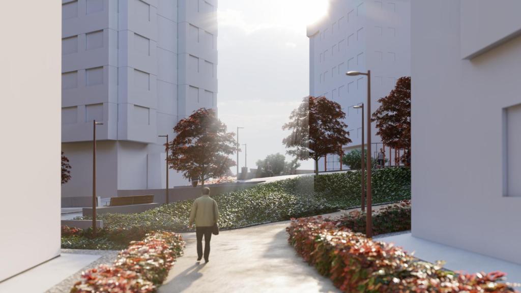 Proyección de la nueva plaza en el Castrillón.