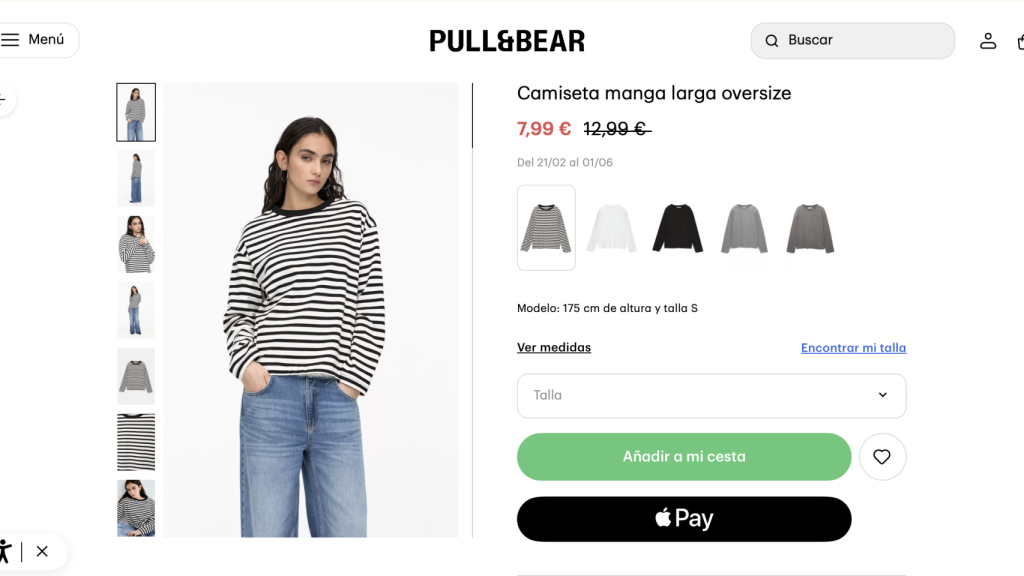 Camiseta manga larga oversize. Ref. 7252329