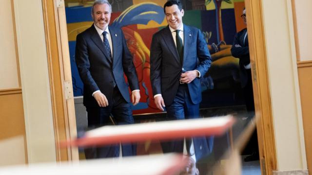 Azcón y Moreno, en la sede del Gobierno de Aragón