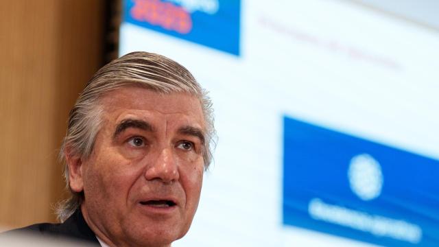 El presidente de Naturgy, Francisco Reynés, en una rueda de prensa para presentar los resultados del 2024.