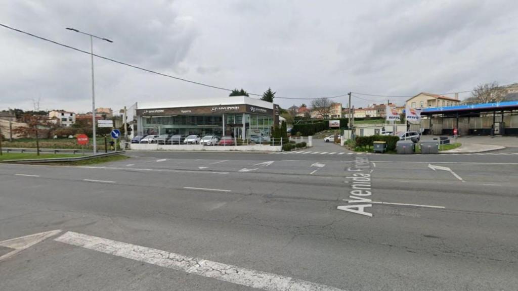 Cruce entre la avenida de Finisterre y Gutenberg en A Coruña.