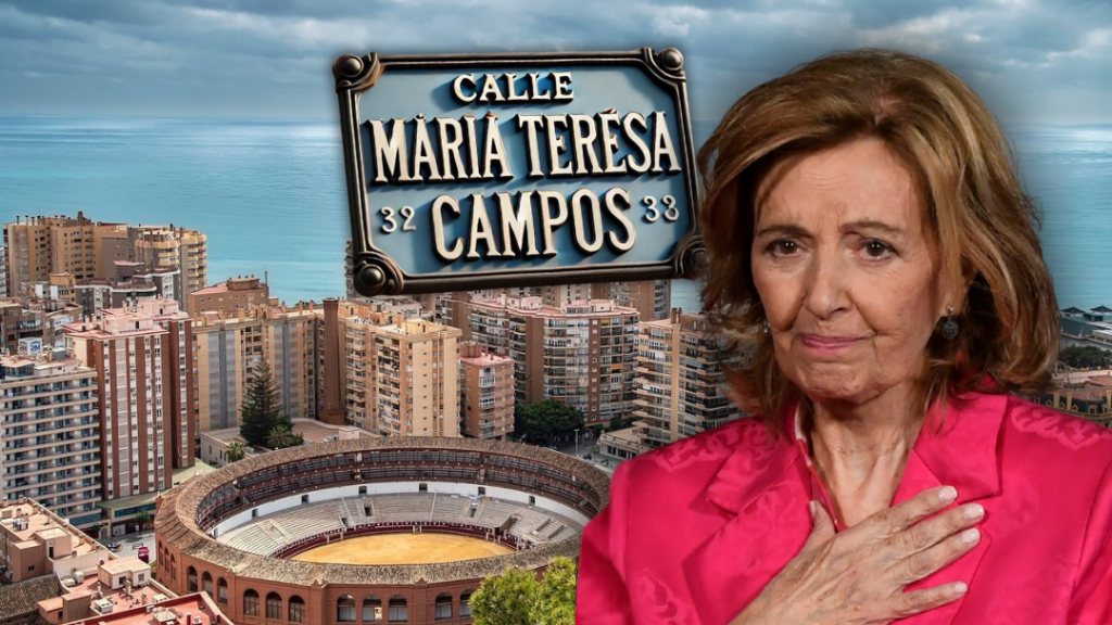Montaje sobre la calle de María Teresa Campos en Málaga creado por JALEOS.