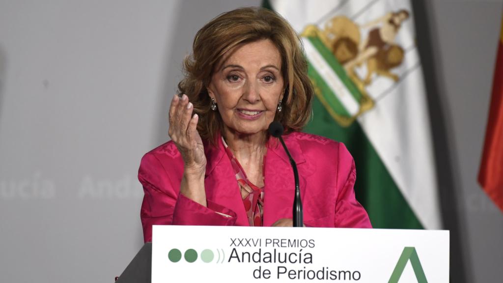 María Teresa Campos tras recibir el Premio de Andalucía del Periodismo en 2022.