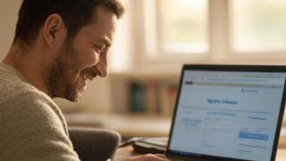 Hombre rellenando la declaración de la Renta.