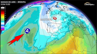 La situación del anticiclón de bloqueo que cortará el paso a las borrascas atlánticas. ElTiempo.es