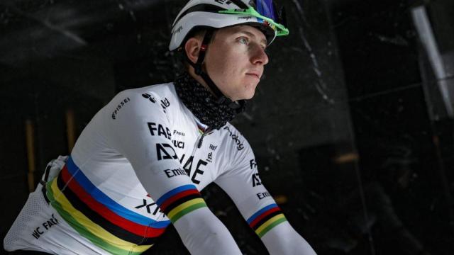 Tadej Pogacar, con el maillot arcoíris.