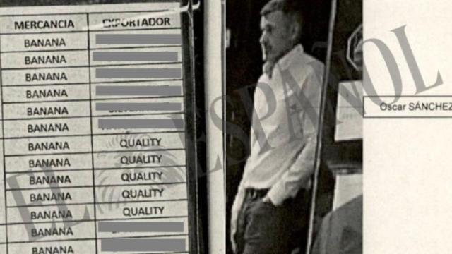 Fotografía del exjefe policial Óscar Sánchez, junto a un listado de contenedores hallado en su móvil.