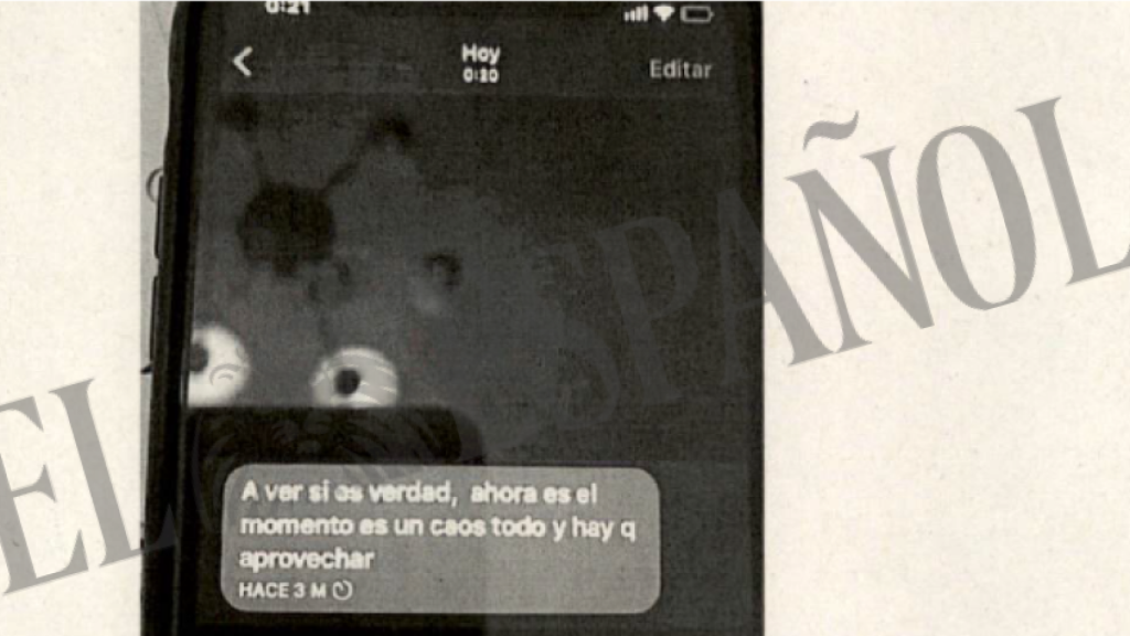 Una de las conversaciones incautadas al exjefe de la UDEF en Madrid.