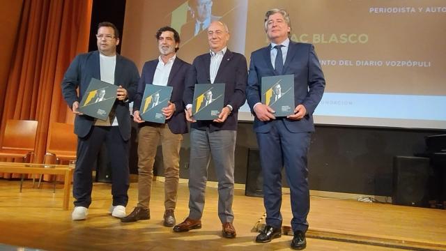 Agustín Almodóbar, Isaac Blasco, Matías Pérez Such y Martín Sanz, en la Fundación Frax.