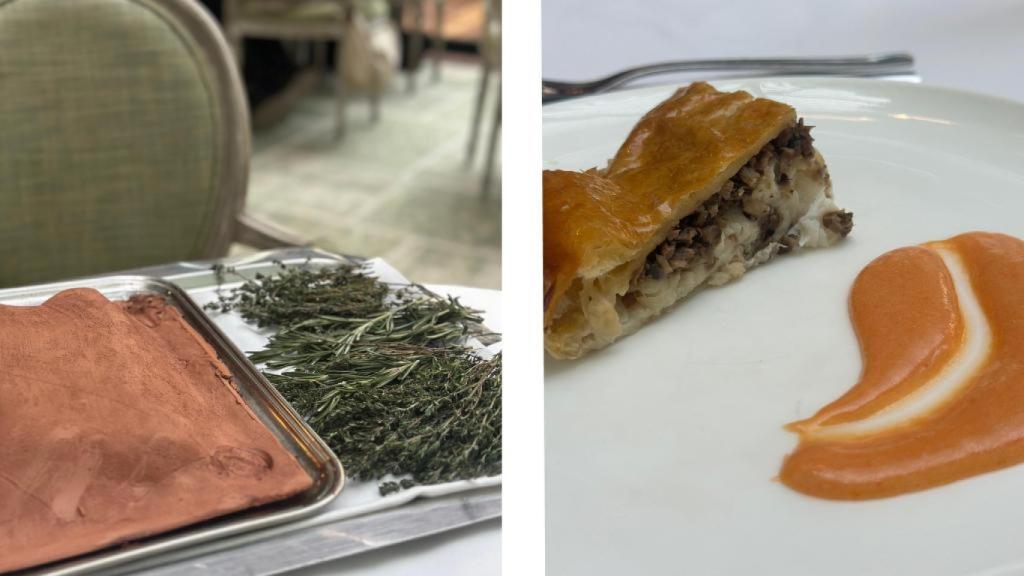 Cordero y lubina, los dos platos principales de la experiencia.