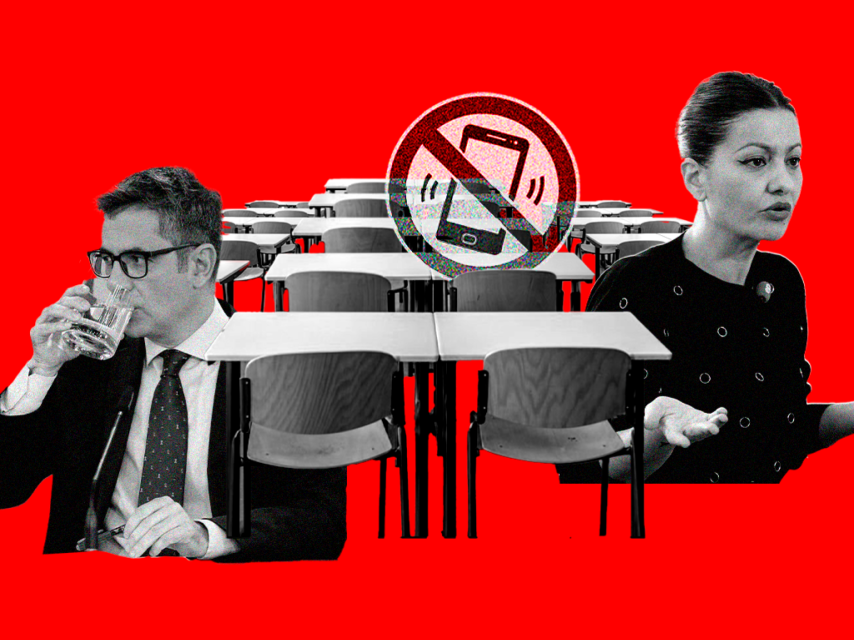 El ministro de Presidencia, Félix Bolaños, y la ministra de Juventud e Infancia, Sira Rego.