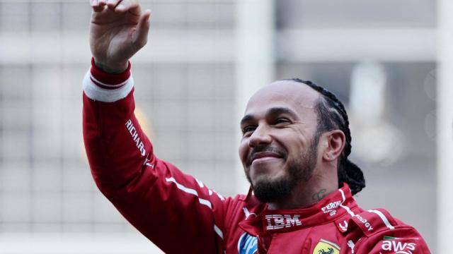 Lewis Hamilton (Ferrari) celebra tras ganar el sprint del GP de China