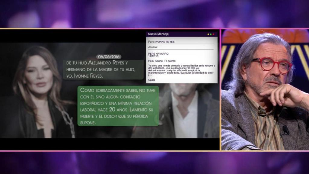 Pepe Navarro ha mostrado por primera vez mensajes y correos que le envió Ivonne Reyes.