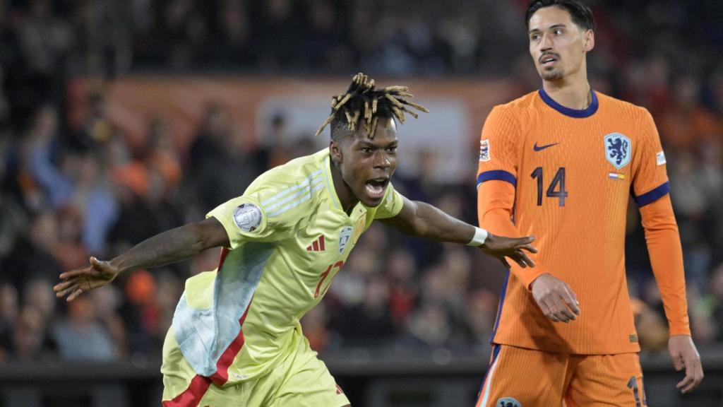 Iñaki Williams celebra su gol ante Países Bajos.