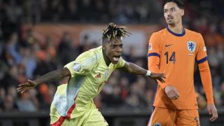Iñaki Williams celebra su gol ante Países Bajos.