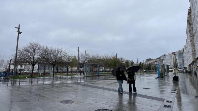 Día de lluvia en A Coruña.