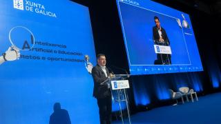 El conselleiro de Educación, Ciencia, Universidades e FP, Román Rodríguez, en el encuentro 'Intelixencia artificial e educación'