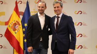 Alejandro Valverde y José Vicioso, en la sede del Consejo Superior de Deportes.